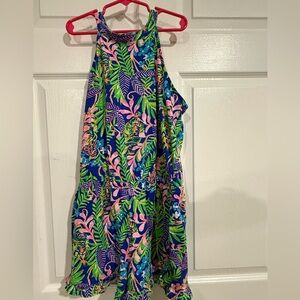 Lilly Pulitzer Halter Romper shorts with Ruffles & Pockets size XL (12/14)